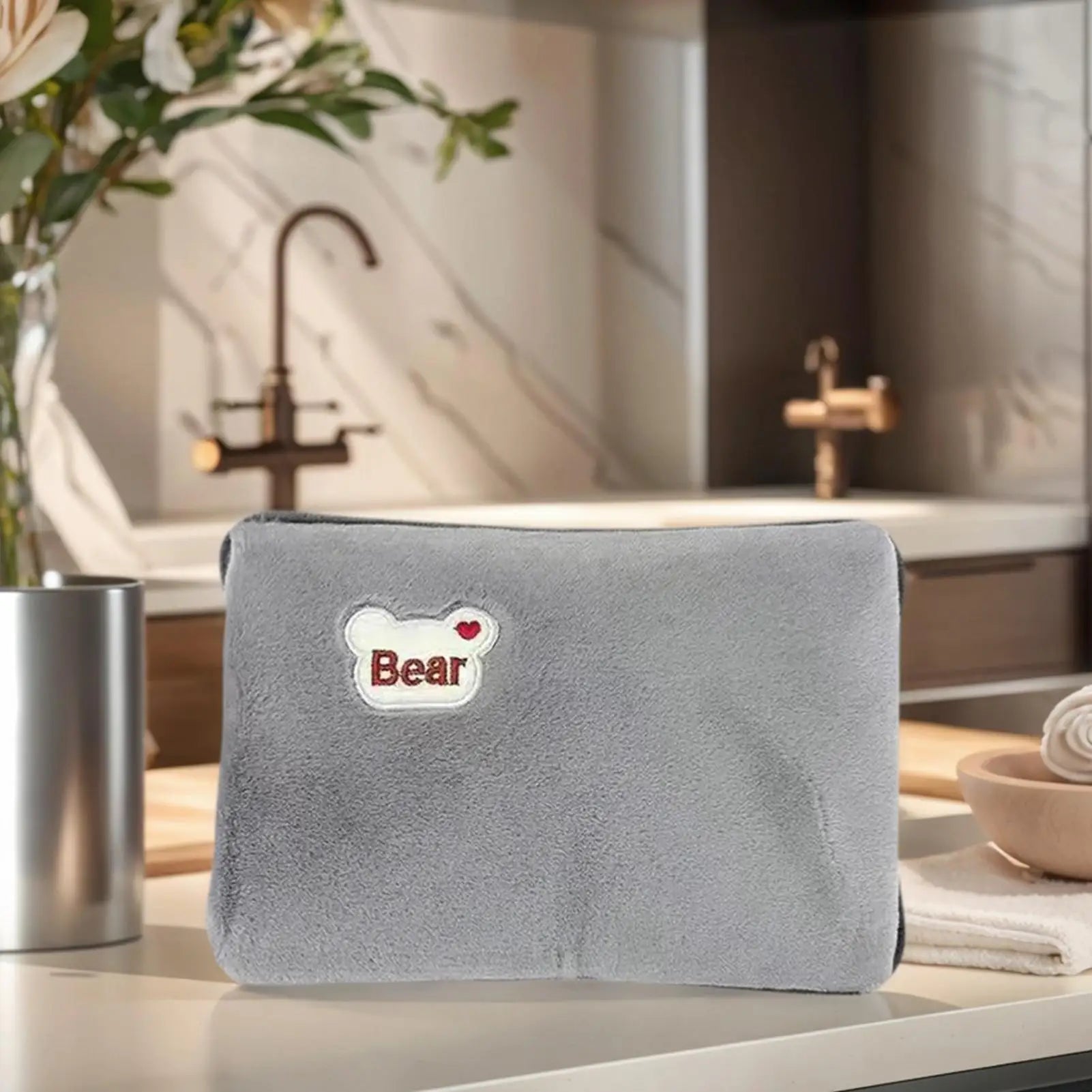 Hot Water Bottle Leak-Proof Rechargeable Hand Warmer Hot Water Bag with Soft Cover for Winter Cold Weather Period Cramps Muscles