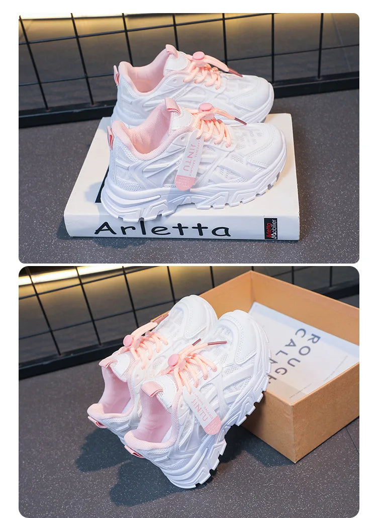 Girls Network Red Daddy Shoes 2024 Spring and Autumn New Children's Korean Version Wear-resistant Sports Boy Casual Shoes