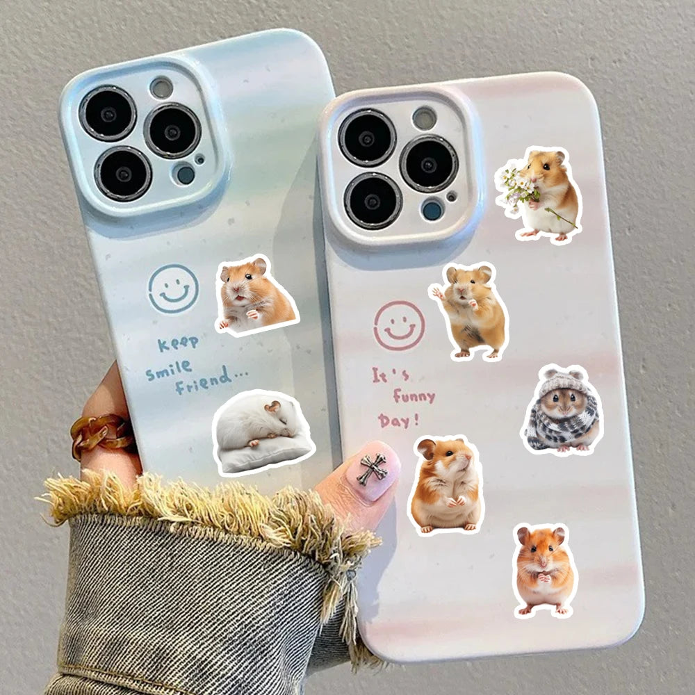 48pcs Party small gifts, small hamster stickers can be used for wall tabletop cups and other decorations, party small stickers