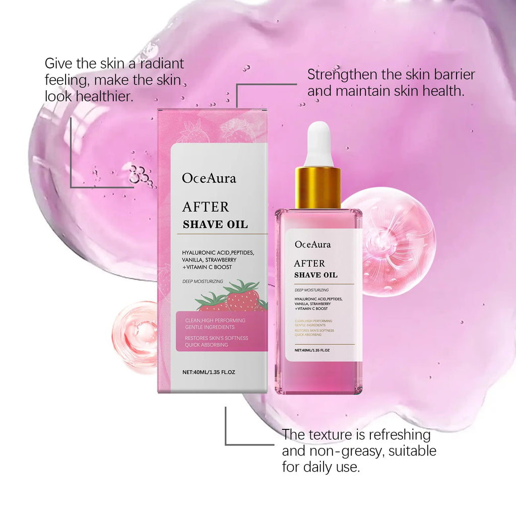Strawberry Vanilla After Shave Oil Firming Soothing Moisturizing Softening Nourishing Smoothing Hair Removal Care Essential Oil