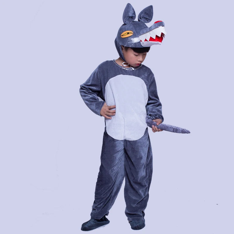Halloween Children Animal Forest Wolf Costume Role Play school Performance wolf Clothing