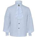 Gothic Punk Shirt Victoria Lace Ruffle Blouse Men's Jabot Tie Tops Long Sleeves Halloween Costume Vintage Tops High Neck Collar