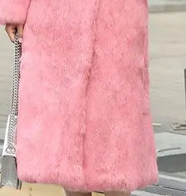 New Real genuine natural rabbit fur coat stand collar X-long fashion fur jacket outwear custom any size