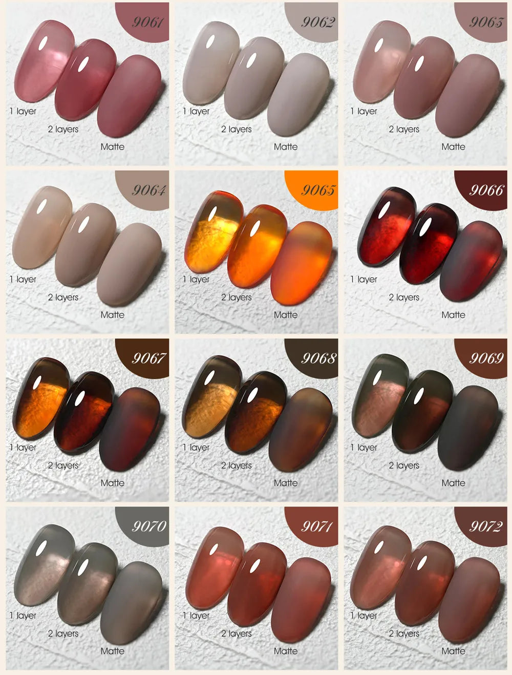 CANNI Hema TPO Free Nail Gel Polish Fall Nails Maillard Color Collection Semi Permanent Diamond Longwear Top Coat 9ml