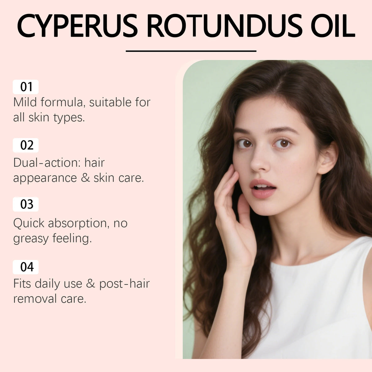 Cyperus Rotundus Oil For Hair Removal After Soft Smooth Skin Care Deep Hydration Anti Hair Growth Inhibition After Shave Oil60ml