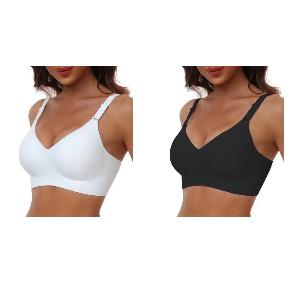 Women's Seamless Underwear 3/4 Cup and Thin Molded Cup Bra Wire-free Shaping Underwear Comfortable and Breathable Push Up
