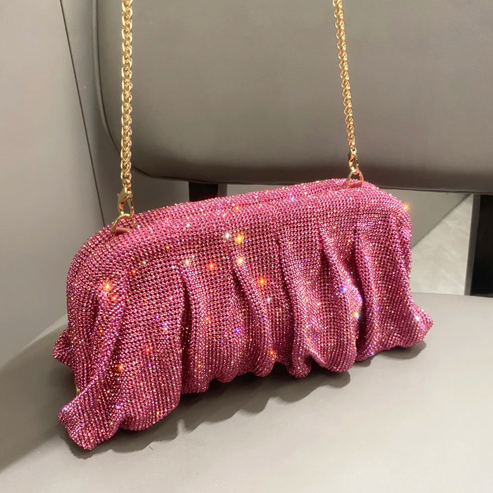 Glänzende Strasssteine, handgefertigte Abend-Clutch-Taschen, neue Faltbörsen und Handtaschen, Luxus-Designer-Hochzeitsfeier, hohe Qualität