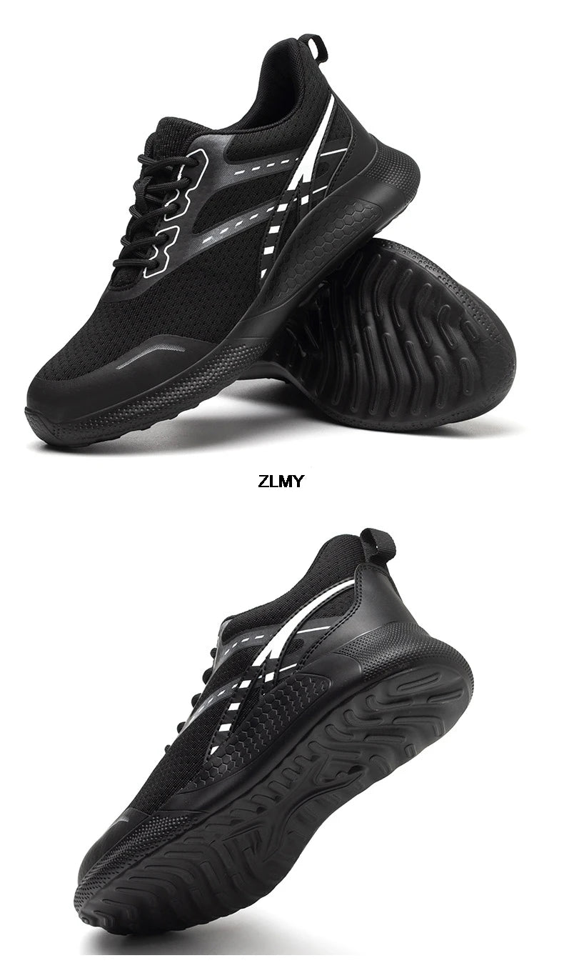 ZLMY Neue Sicherheitsschuhe für Damen, Stahlkappen-Sneaker, leichte Arbeitsschuhe, durchtrittsichere Arbeits-Sicherheitsstiefel für Damen und Herren