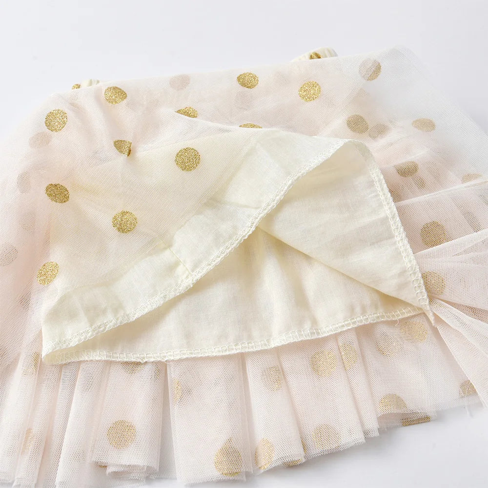 DXTON Toddlers Girls Polka Dot Party Princess Skirt Kids Mesh Tulle Tutu Skirts 3 to 8 Years Children Casual Clothes