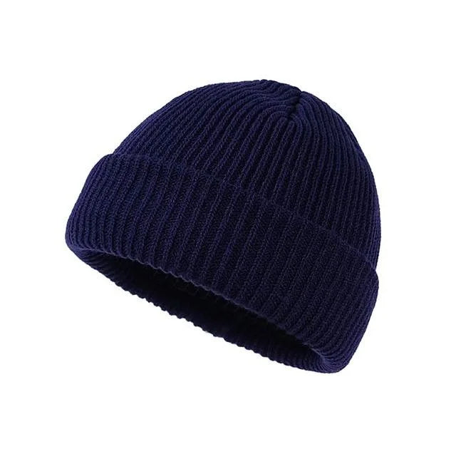 Solid color knitted woolen hat for men and women, hip-hop melon skin hat suitable for keeping warm and cold in autumn and winter