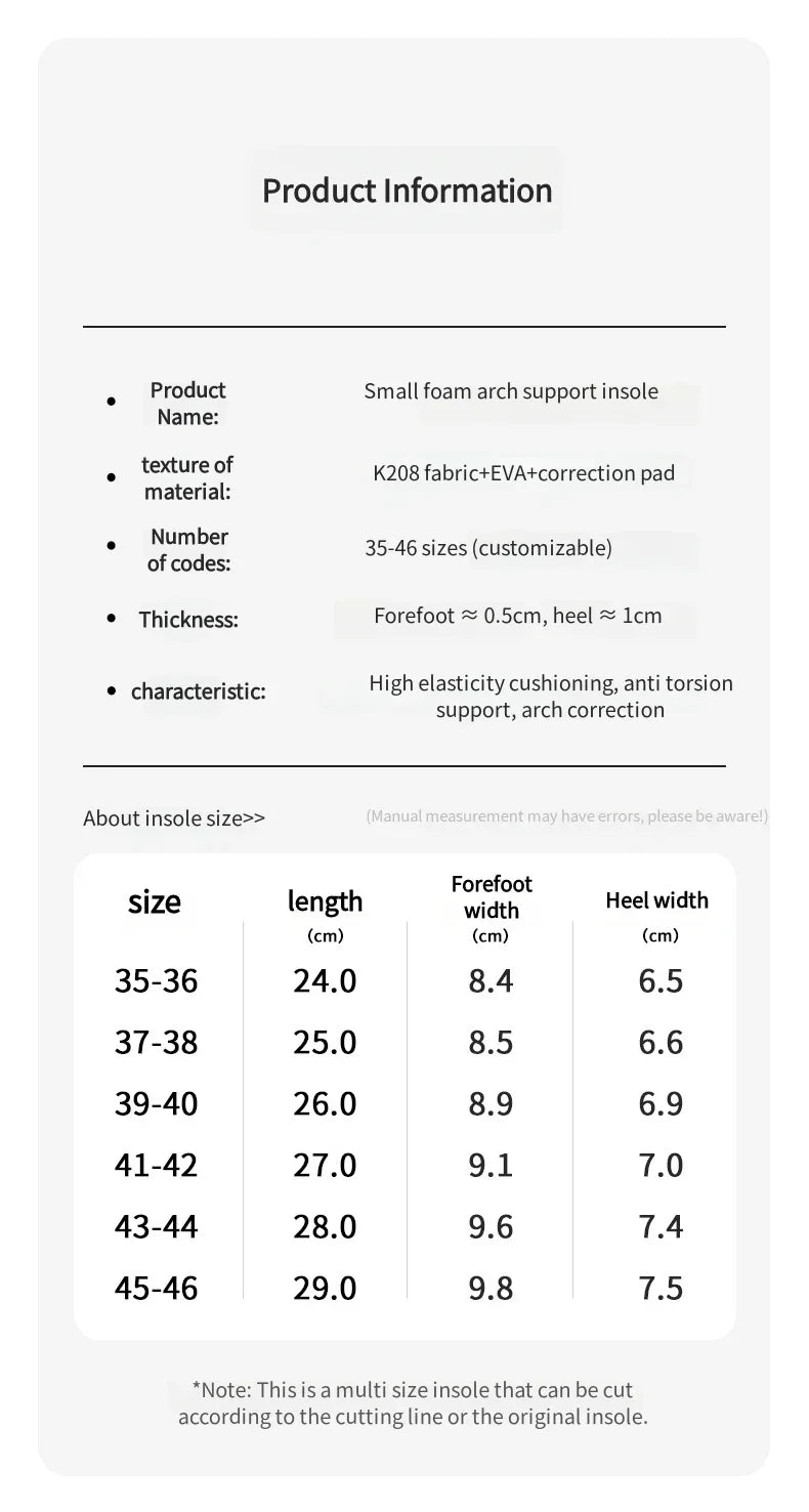 Orthopedic Arch Support Insoles for Plantar Fasciitis Flat Feet  Shock Absorption Shoe Inserts for Sport Shoes  Pain Relief Pads