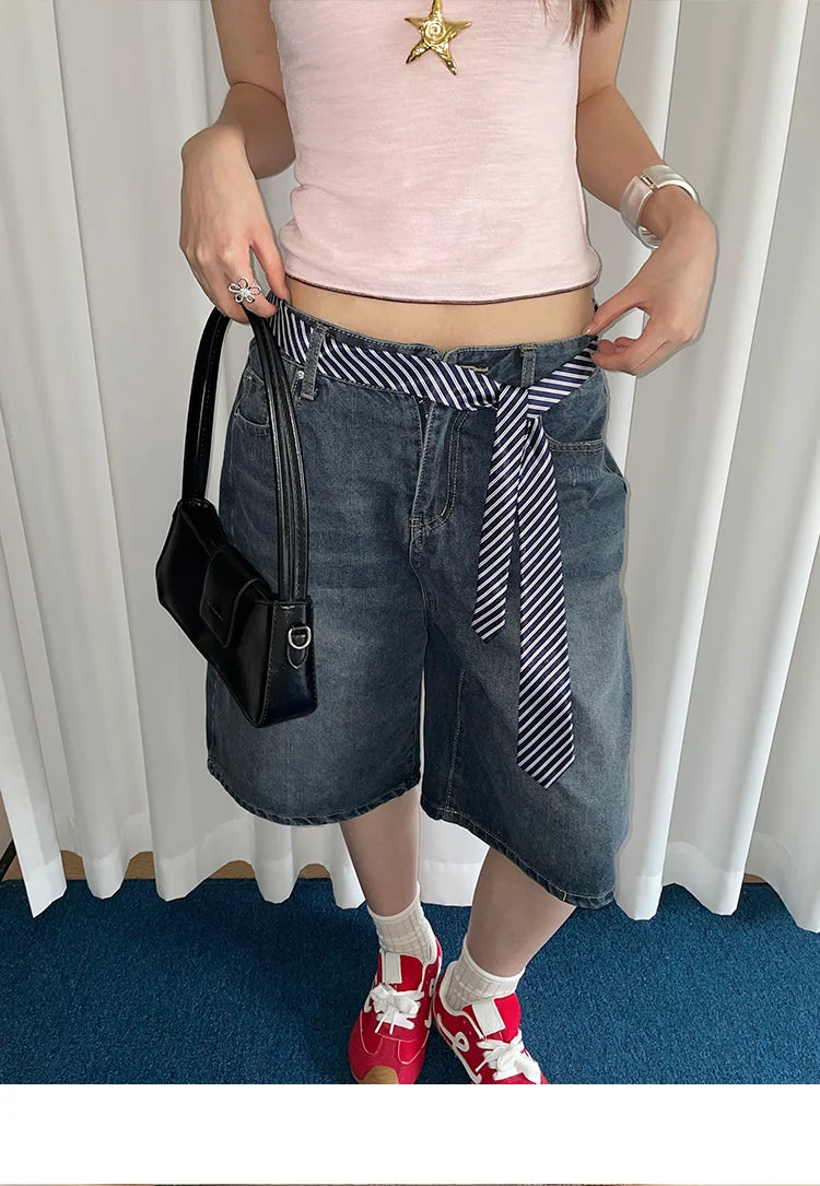 Fashionable Korean Style Simple Striped Belt For Women Minority Personality Long Strip Retro Hot Girl Style Academic Style