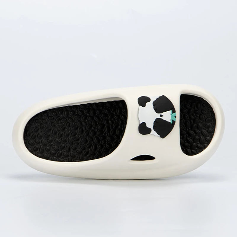 Thick Platform Panda Slippers for Women 2024 Summer Soft Sole Platform Sandals Woman Massage Non Slip Indoor Bathroom Slippers