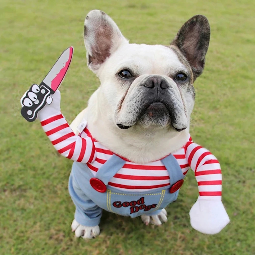Halloween Dog Costume Funny Pet Clothes Adjustable Dog Cosplay Apparel Novelty Clothing for Medium Large Dogs French Bulldog Pug
