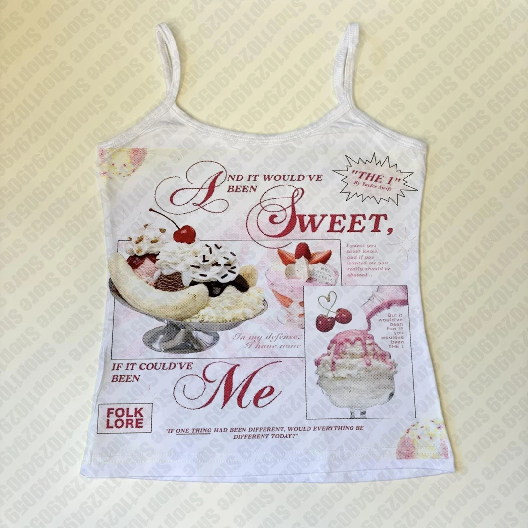 Aesthetic Vintage Punk Gothic Camisole Top Grunge Women's Corset Emo girl Tank Top Y2k Graphics Print Clothes Crop Tops Baby Tee