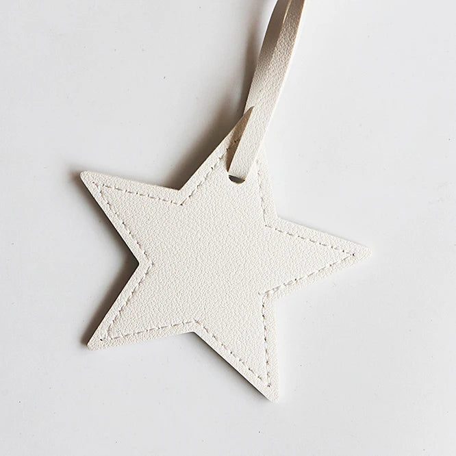 Custom Name Handbag Pendant Cute Star PU Leather Fashion Accessories Wholesale Engrave Initials Travel Luggage Tag Creative Gift