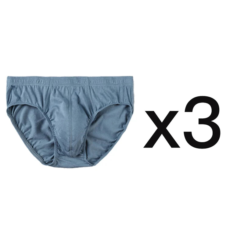 3 Pcs/Lot Men's 100% Cotton Briefs Comfortable Breathable Underwear Lingerie Panties Plue Size Xl -5xl Underpants