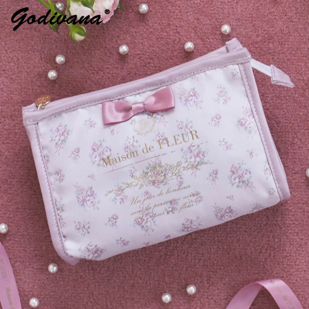 Japanese Style New Square Tissue Shape Makeup Storage Bag Girl Ladies Portable Large Capacity Pink Cosmetic Bags