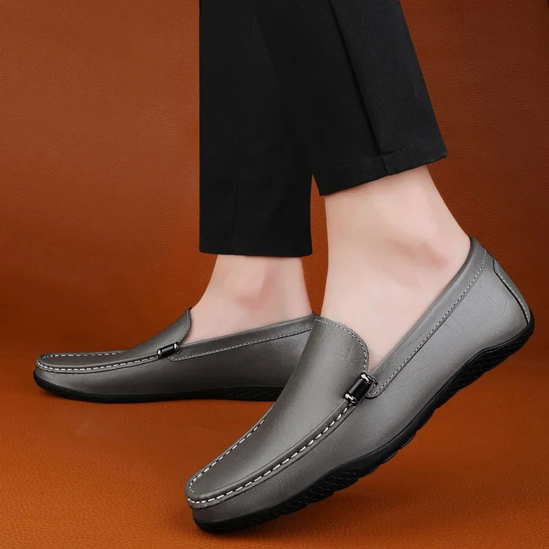 Comfort Genuine Leather Men Loafers All-match Lazy Shoes Breathable Moccasins Fashion Men Casual Shoes Slip-on Men Walking Shoes