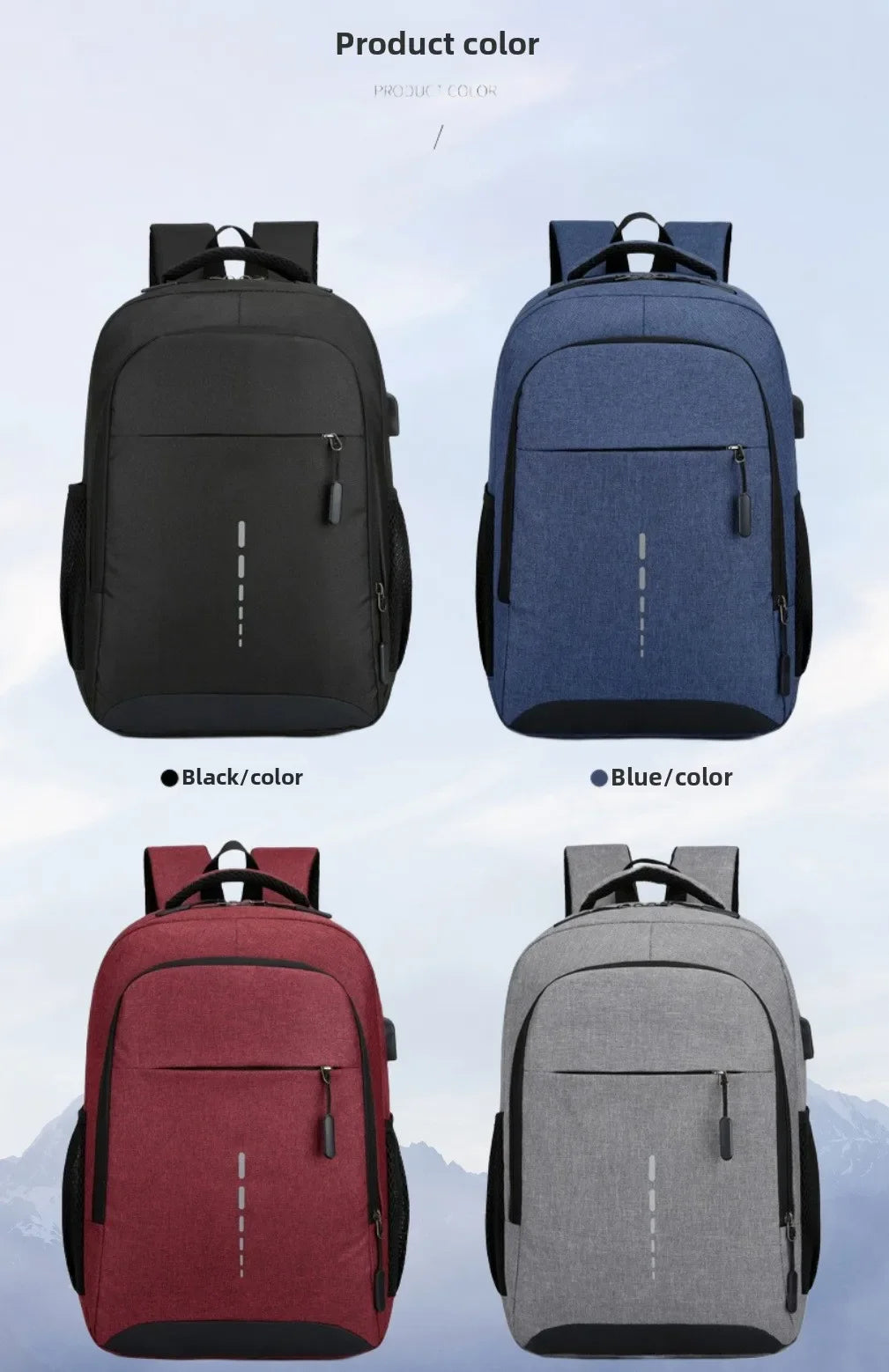 Classic Men Waterproof Backpack USB Charging Casual Travel Backpack Men Large Capacity Travel Laptop Backpack School Bag bolsas