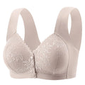 Fashion Printed Front Opening Buckle Gathering Anti Sagging Beautiful Back Bra Ice Silk Seamless Breathable No Steel Ring Bra