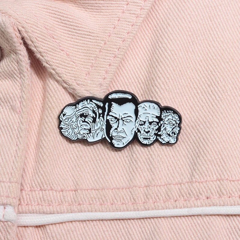 Halloween Horror Monsters Brooch Enamel Pins Custom Anime Movie Role Brooches Decorative Backpack Lapel Badge Punk Jewelry Gifts