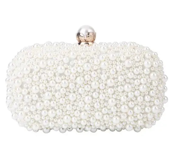 Pearl Clutch Bags Women Purse Ladies white Hand Bags Evening Bags for Party Wedding black Shoulder Bag Bolsa Feminina