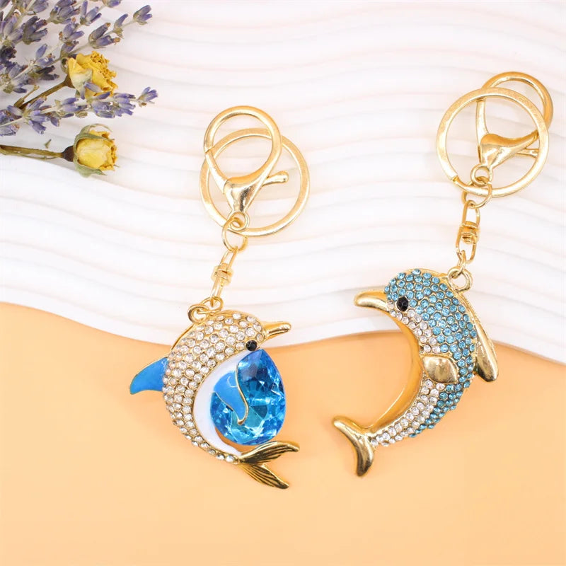 Dolphin keychain Creative New Product Metal Dolphin Keychain Fashion Bag Car Key Pendant