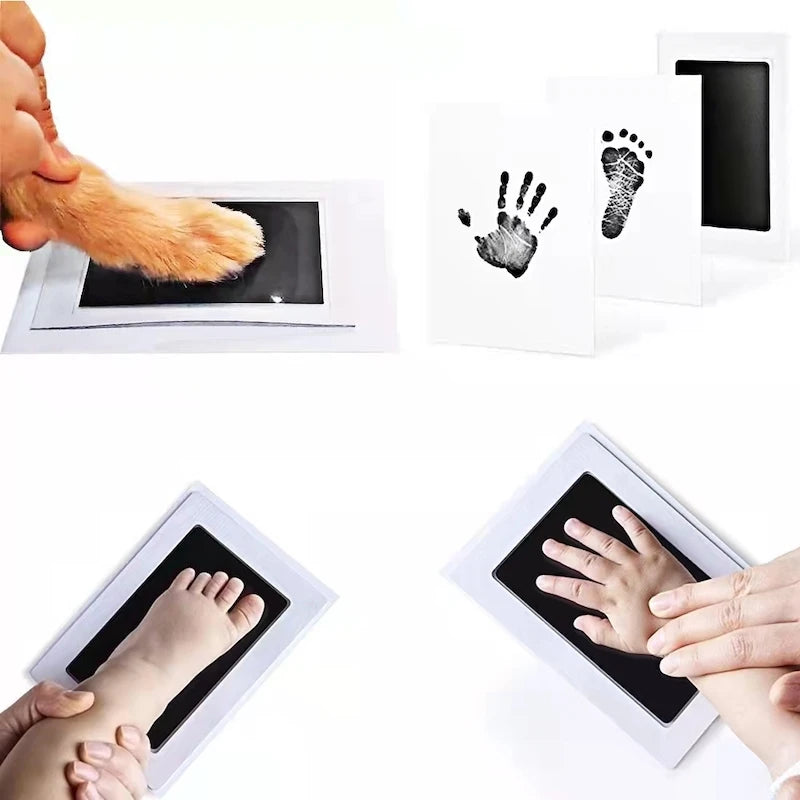DIY-Set für Baby-Hand- und Fußabdrücke, Stempelkissen, Fotorahmen, Handabdruck für Kleinkinder, Souvenir-Accessoires, sicheres, sauberes Babyparty-Geschenk