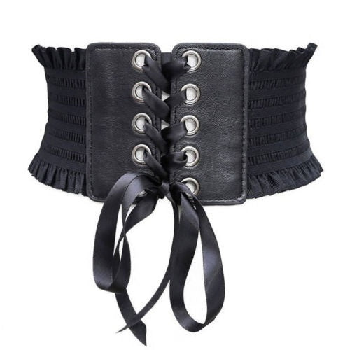 Women Fashion Stretch Belt Tassels Elastic Buckle Wide Dress Corset Waistband Women's High Waist Belt Wide Belts