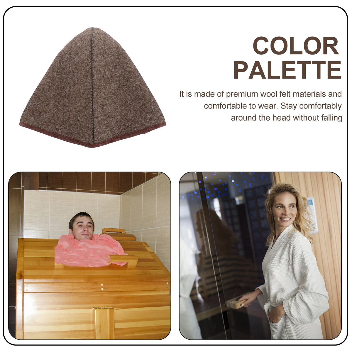 Thickened Sauna Hat Wool Felt Bathing Hat Hat Shower Cap  Wool Felt Hat Shower Caps Household  Bathing Hat Merchandises