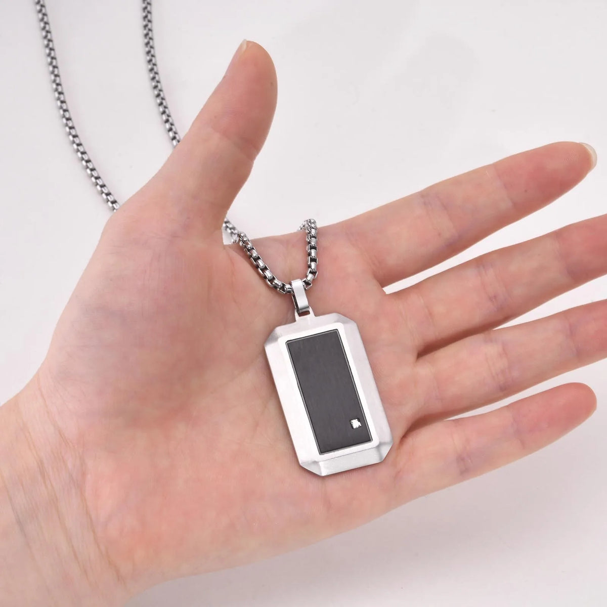 Man Necklace Pendant Dog Tag For Dad Father Papa Husband Stainless Steel Jewelry Boyfriend Father Valentine Day Birthday Gift