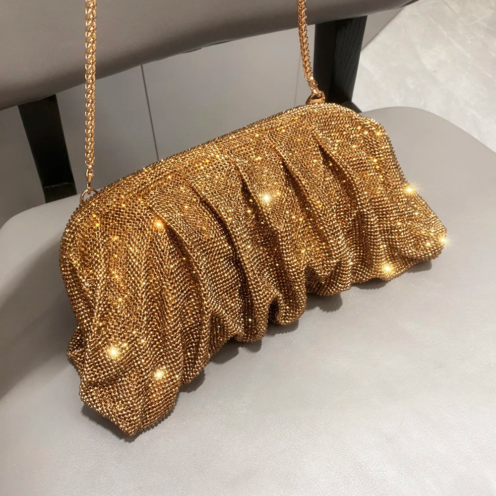 Glänzende Strasssteine, handgefertigte Abend-Clutch-Taschen, neue Faltbörsen und Handtaschen, Luxus-Designer-Hochzeitsfeier, hohe Qualität
