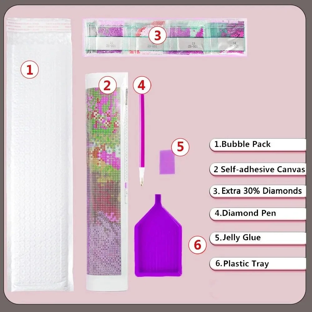 HUACAN Lily Branch Diamond Painting Full Square Round Drill Landscape Diamond Embroidery Picture Of Rhinestones