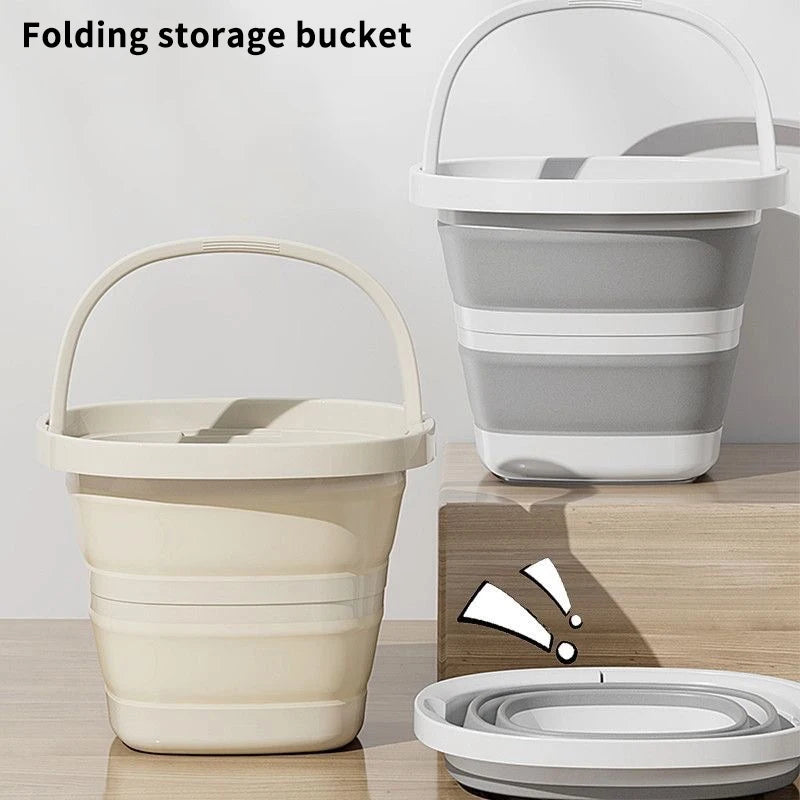 Folding Water Bucket, Large-capacity Household Multi-functional Thickened Hand-held Bucket, Outdoor Fishing Plastic Water Bucket
