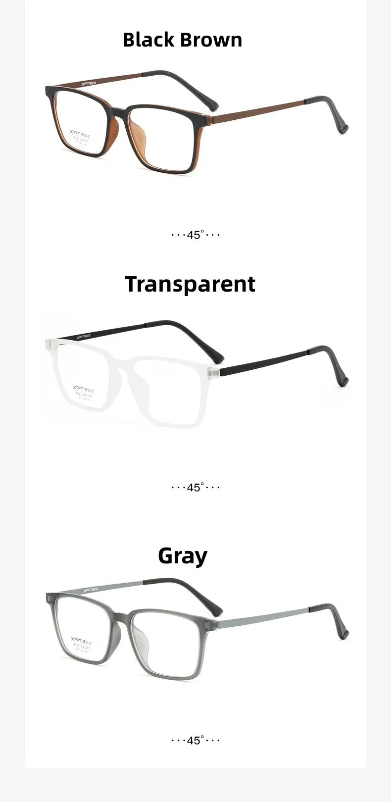 FIRADA Fashion Eyewear Retro Square Titanium TR90 Large Size Eyeglasses Optical Prescription Glasses Frame For Men Women 9822