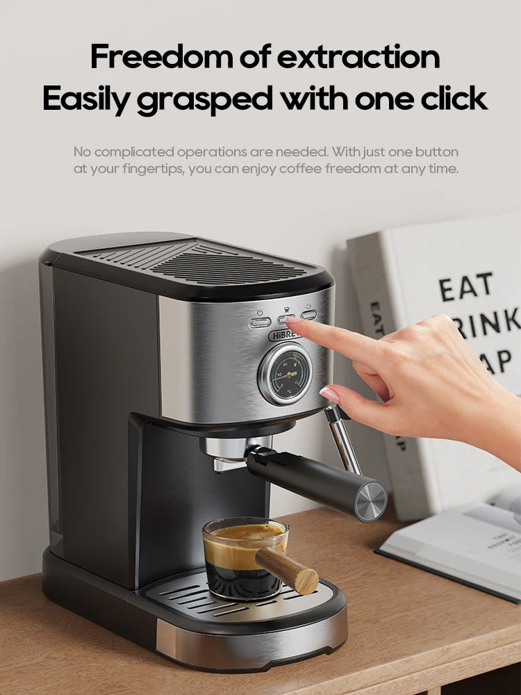 HiBREW Espresso Coffee machine Cafetera Semi Automatic Coffee Maker 20Bar Visual Temperatura H5A