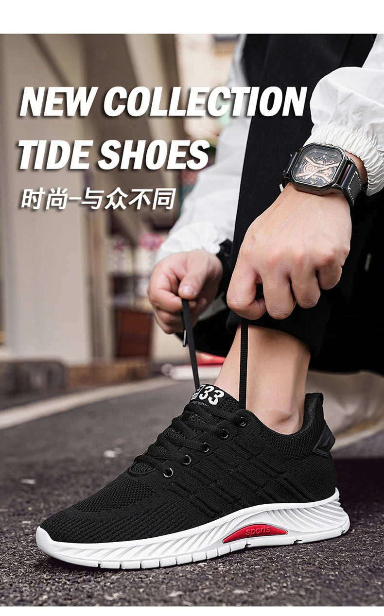 Man Sneakers Elevator Shoes Hidden Heels Breathable Heightening Shoes For Men Increase Insole 6CM Lift Sports Casual Height Shoe