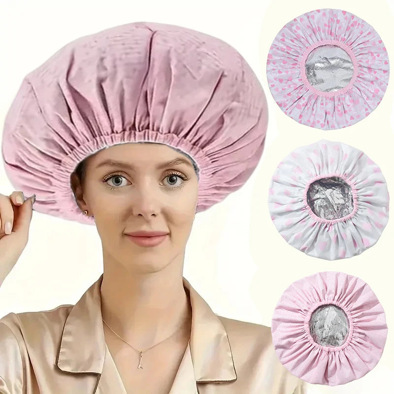 Self-heating Tin Foil Hat Thickened Heating Steam Hair Mask Cap Portable Hair Salon Smooth Hair Oil Baking Cap ✔☑