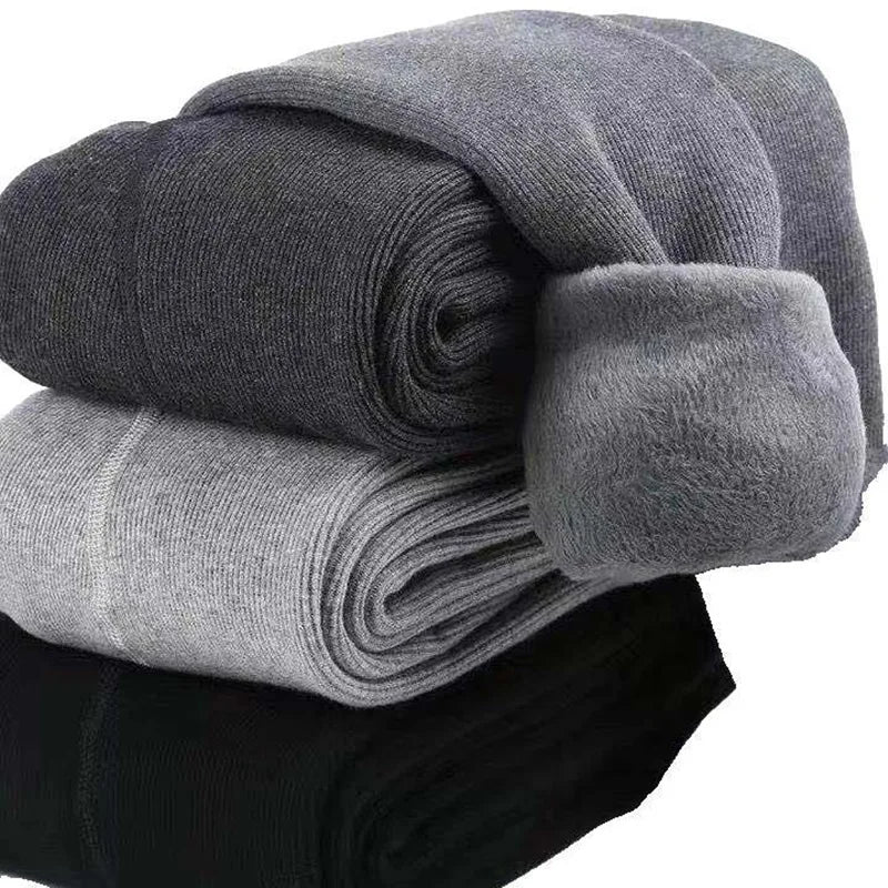 Winter Women Leggings Plus Velvet 350g Fleece Thicken High Waist Pantyhose Solid Vertical Striped Elastic Warm Tights