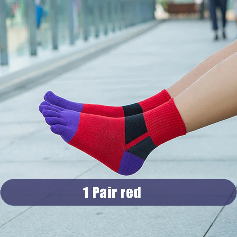 Mans Five Finger Socks Sport Compression Cotton Anti-Bacterial Breathable Warm Outdoor Travel Bike Run Toe Short Socks Student
