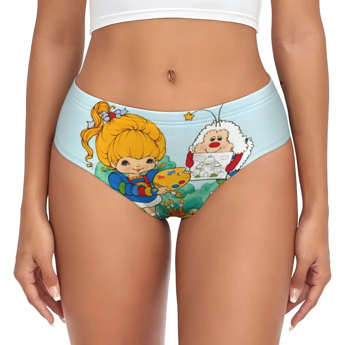 Custom Womens Cartoon Cute R-Rainbows B-Brite Anime Panties Comfort Briefs Underwear
