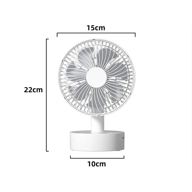 Rechargeable Desk Fan 4 Speed Adjustable Desktop Table Fan with Strong Wind Height-adjustable Portable Fan For Office Dormitory