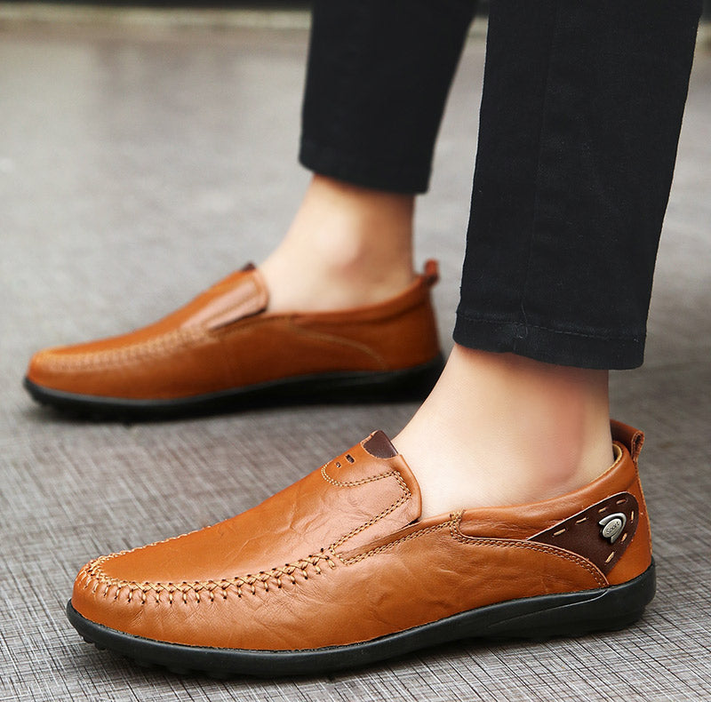 Herrenschuhe Casual Luxus-Marke Echtes Leder Italienische Herren Loafers Mokassins Slipper Herren Mokassins Schwarz Braun Übergröße 47