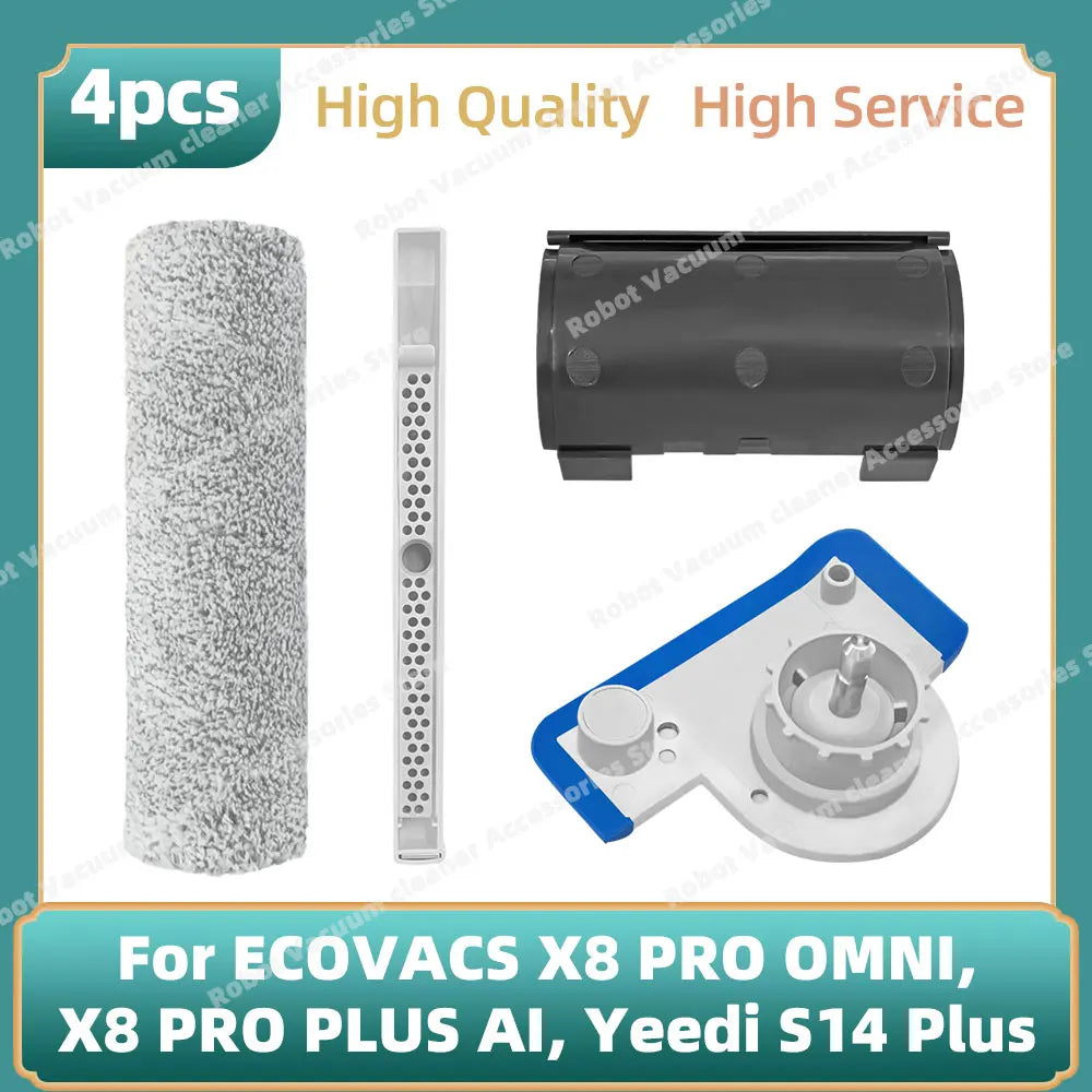 Compatible For ( ECOVACS X8 PRO OMNI, X8 PRO PLUS AI, Yeedi S14 Plus ) Parts Scrubbing Drum, Water Tray, Brush Comb, End Cover