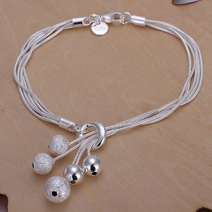 925 Sterling Silver Bracelets Simple Wedding Design Beautiful High Quality Charms Chain Jewelry Fashion For Women Party