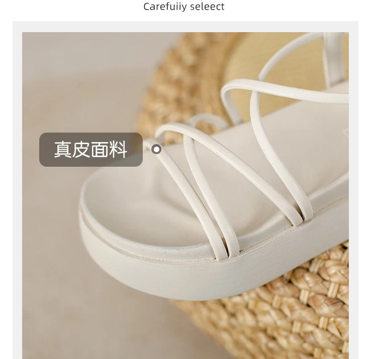 Thick Sole Sandals Women 2026 New Summer Soft Sole Elevated Casual Roman Sandals Small Womens Shoes  Sandalias Mujer  Sandal