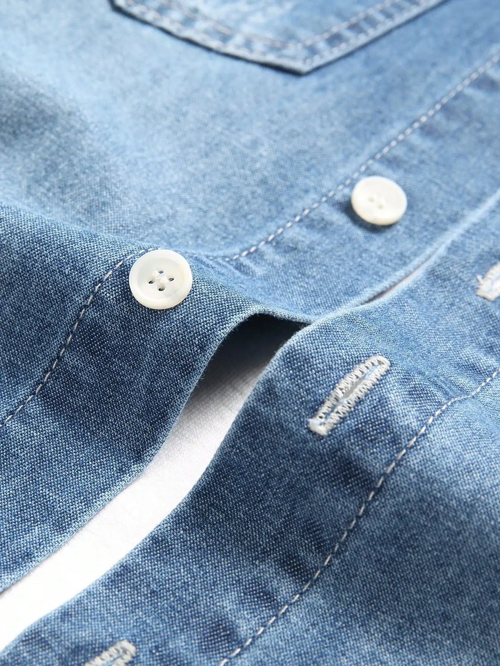 Men's denim shirts for spring and autumn. Blue denim shirts. Trendy and fashionable. Daily casual street style.