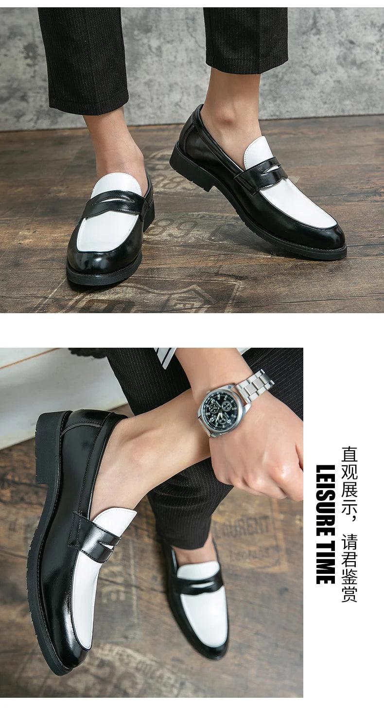 Classic Formal Leather Shoes Men Retro Casual Business Shoes Men Slip On Social Men's Dress Shoes Leather Loafers Male