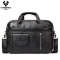 HUMERPAUL Men's Briefcase Bag Top Layer Leather Handcrafted Laptop Bag with Multiple Compartments Business Shoulder Messenger